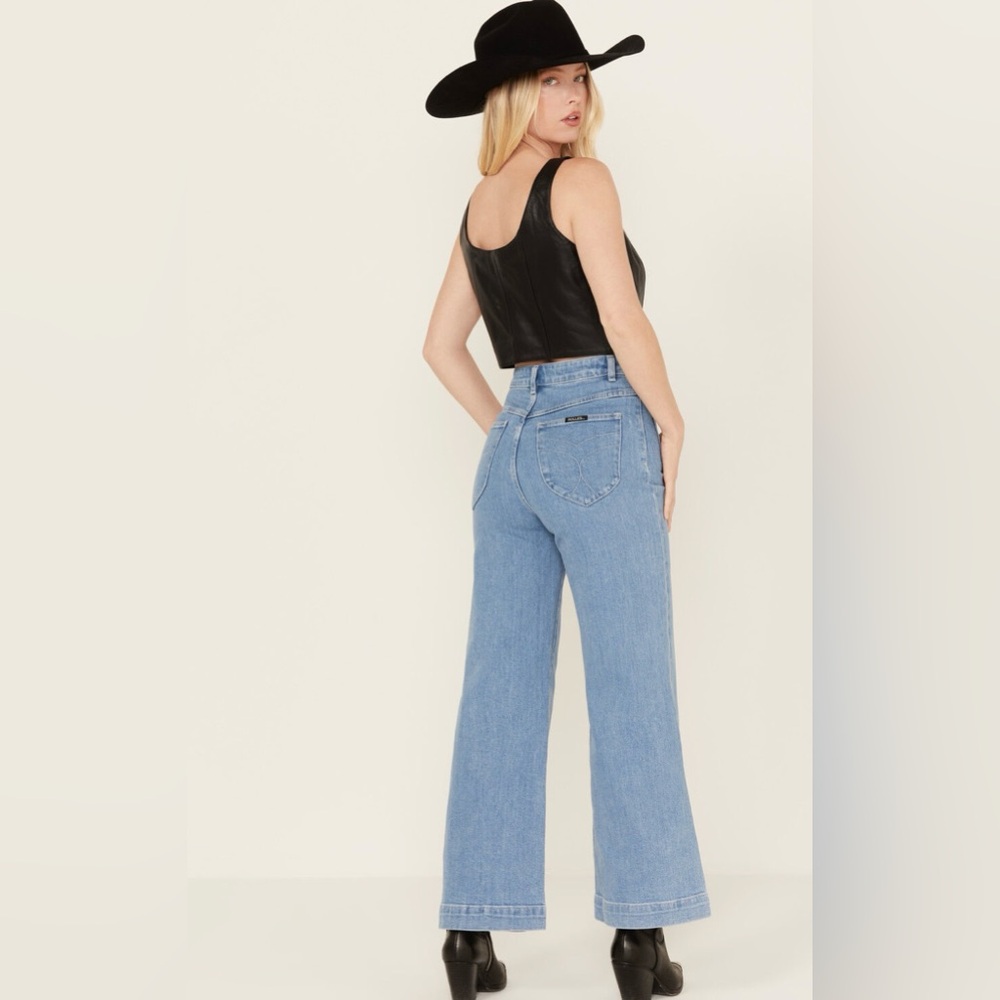 ROLLA'S Light Blue Flare Jeans high waist wide leg sz 34/16 - Picture 2 of 12
